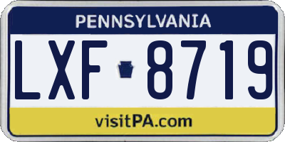 PA license plate LXF8719