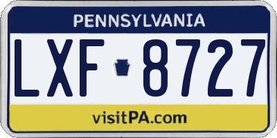 PA license plate LXF8727