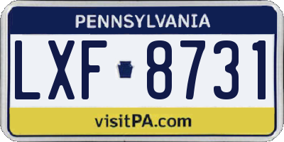 PA license plate LXF8731
