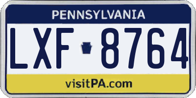 PA license plate LXF8764