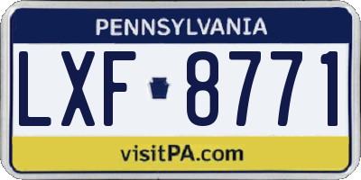 PA license plate LXF8771