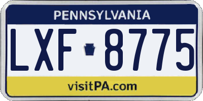 PA license plate LXF8775