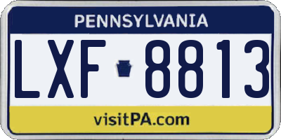 PA license plate LXF8813