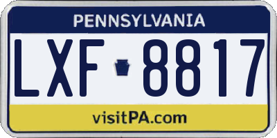 PA license plate LXF8817