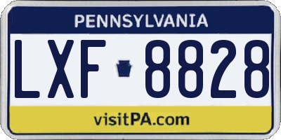 PA license plate LXF8828