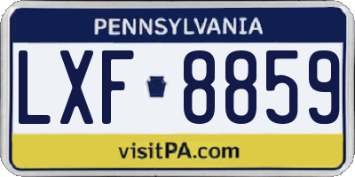 PA license plate LXF8859