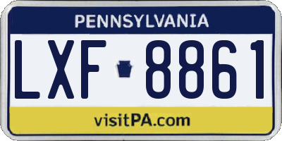 PA license plate LXF8861