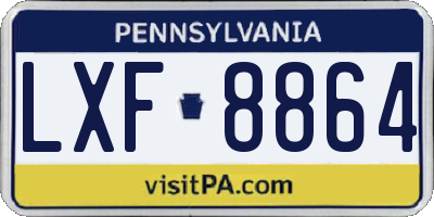 PA license plate LXF8864