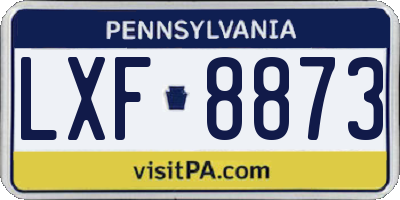 PA license plate LXF8873