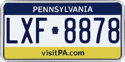 PA license plate LXF8878