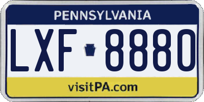 PA license plate LXF8880