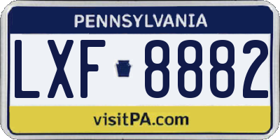 PA license plate LXF8882