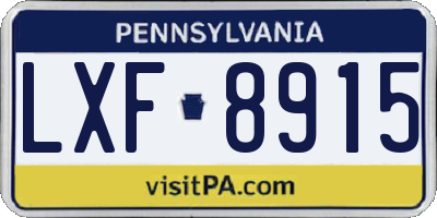 PA license plate LXF8915