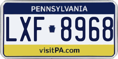 PA license plate LXF8968
