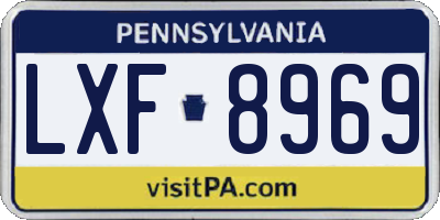 PA license plate LXF8969