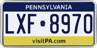 PA license plate LXF8970