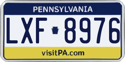 PA license plate LXF8976