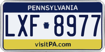 PA license plate LXF8977