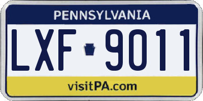 PA license plate LXF9011