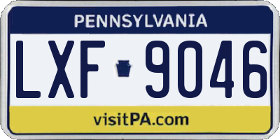 PA license plate LXF9046