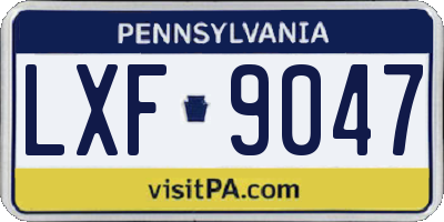 PA license plate LXF9047