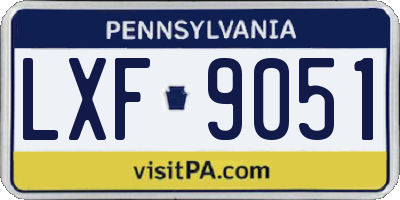 PA license plate LXF9051