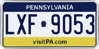 PA license plate LXF9053
