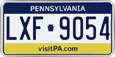PA license plate LXF9054