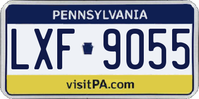 PA license plate LXF9055