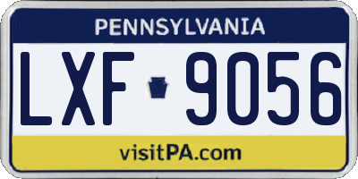 PA license plate LXF9056