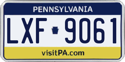 PA license plate LXF9061