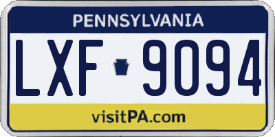 PA license plate LXF9094