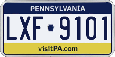 PA license plate LXF9101