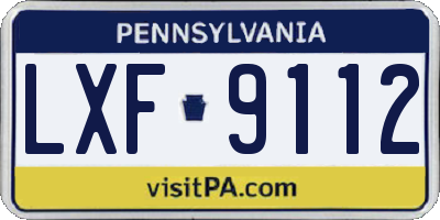 PA license plate LXF9112