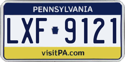 PA license plate LXF9121