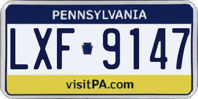 PA license plate LXF9147