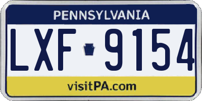 PA license plate LXF9154