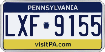PA license plate LXF9155