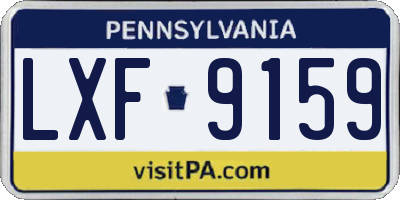 PA license plate LXF9159