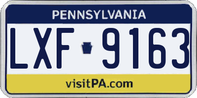 PA license plate LXF9163