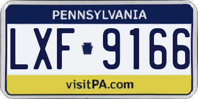 PA license plate LXF9166