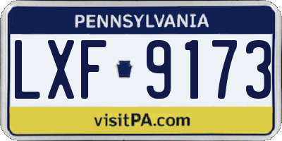 PA license plate LXF9173