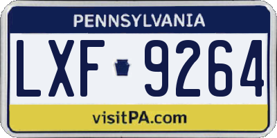PA license plate LXF9264