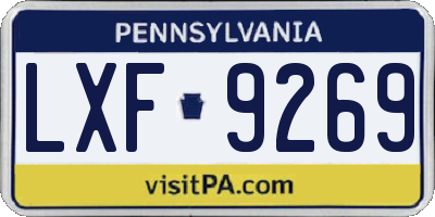 PA license plate LXF9269