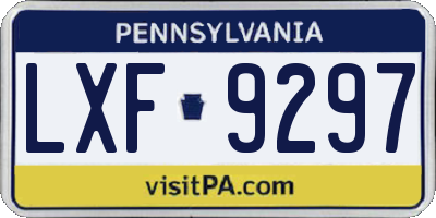 PA license plate LXF9297