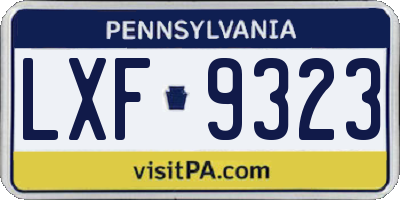 PA license plate LXF9323