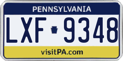 PA license plate LXF9348