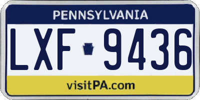 PA license plate LXF9436