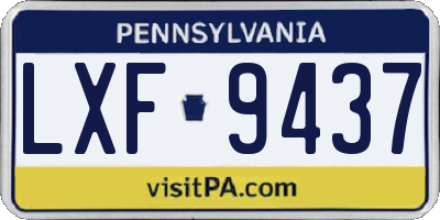 PA license plate LXF9437