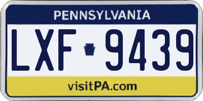 PA license plate LXF9439